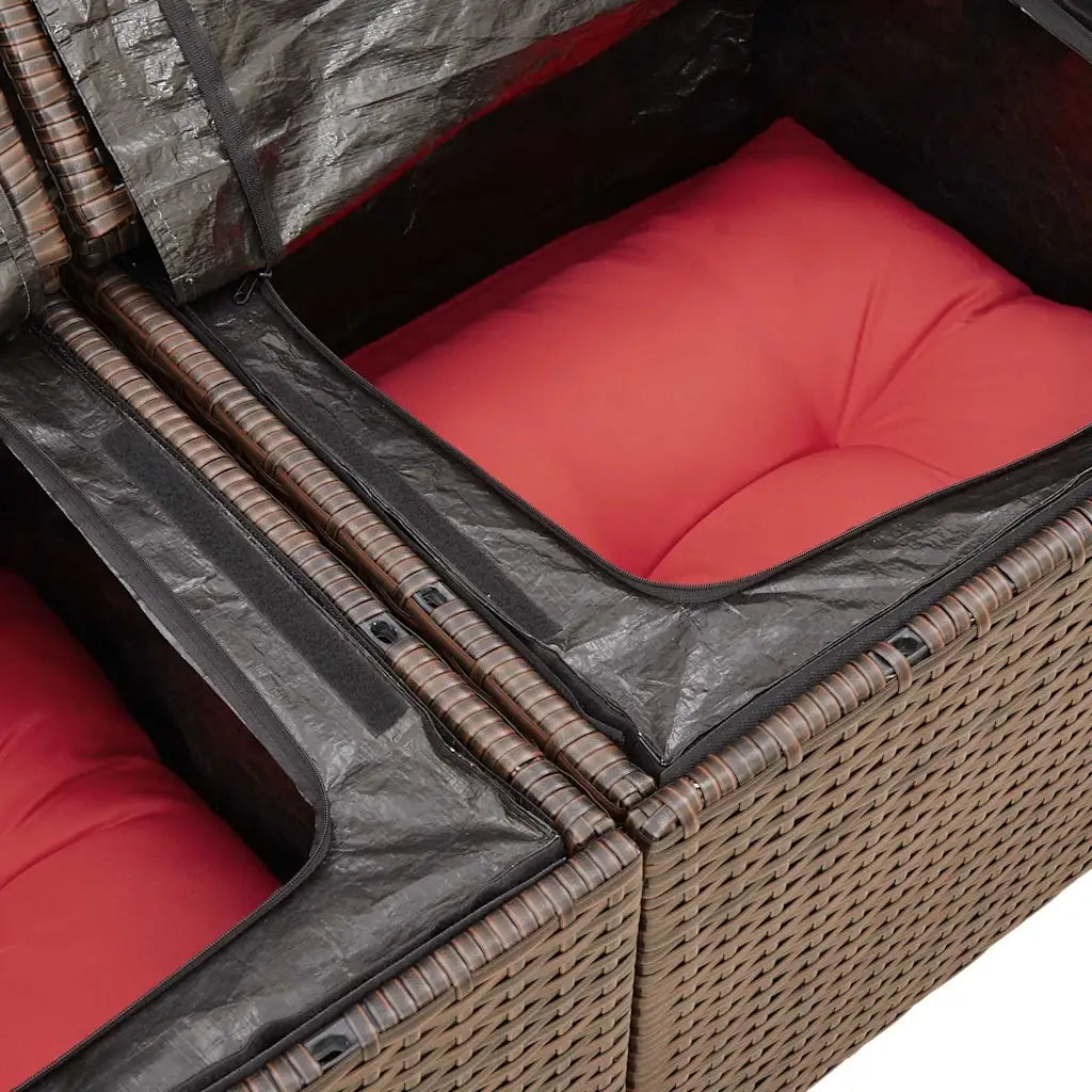 Set Divani Giardino 7 pz con Cuscini Marrone Polyrattan Acacia 3326585