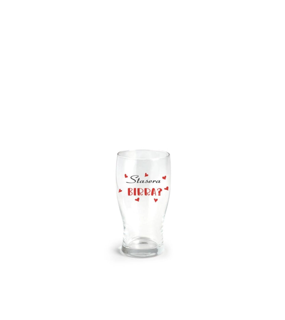 Bicchiere per birra 40 cl con scritta stasera birra