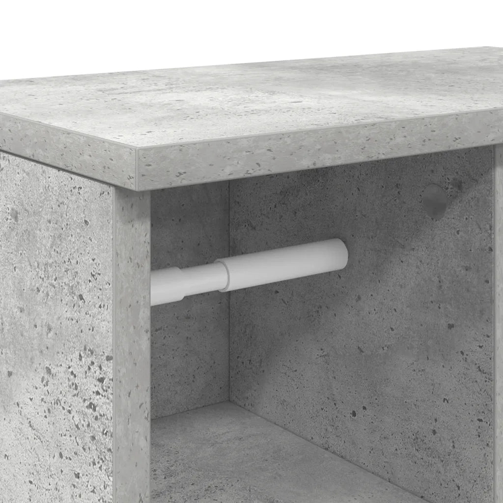 vidaXL Mobile da Bagno con Portarotolo Grigio Cemento 39x22x90 cm