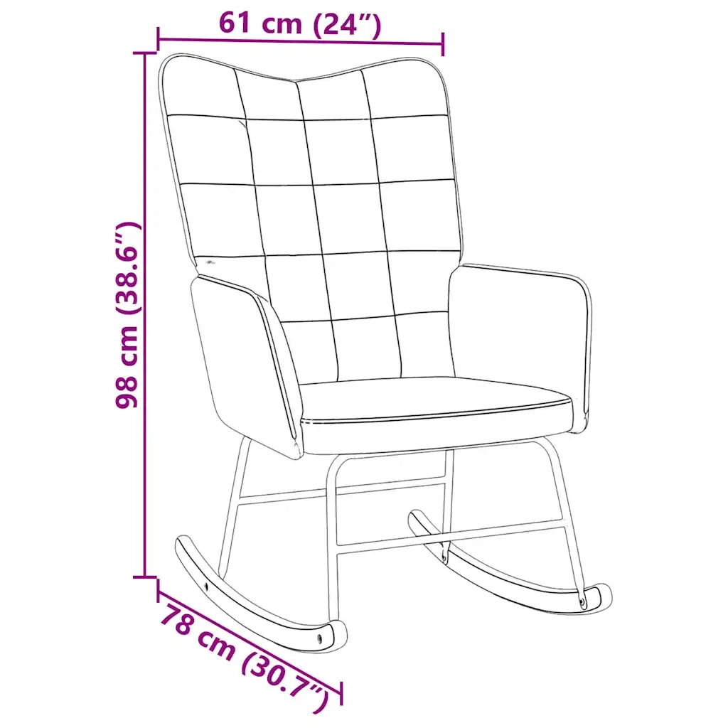 Sedia a Dondolo Blu in Velluto CFW2220666