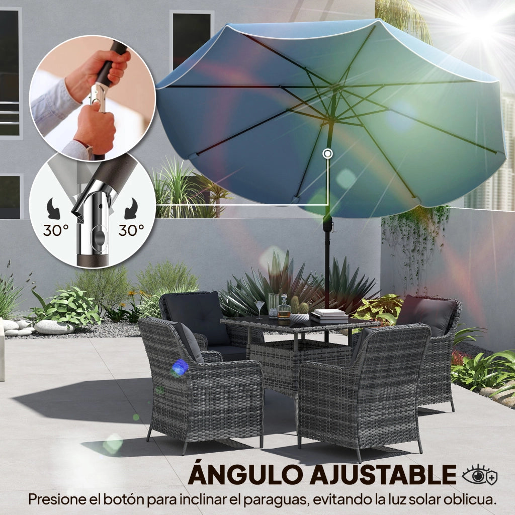 Ombrellone da Giardino ¨C Minimal ¨C Blu Celeste, ? 270 cm