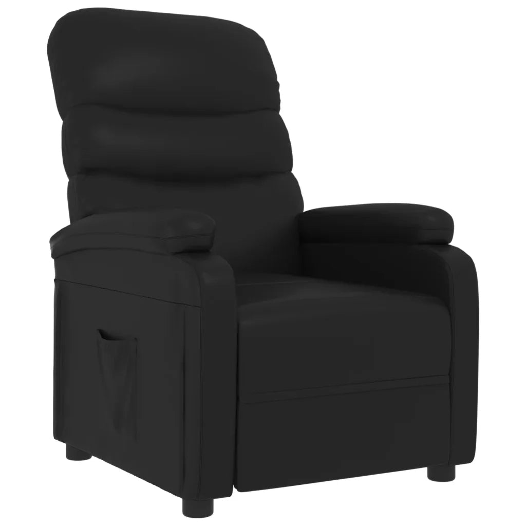 Poltrona Reclinabile Nera in Similpelle 342686