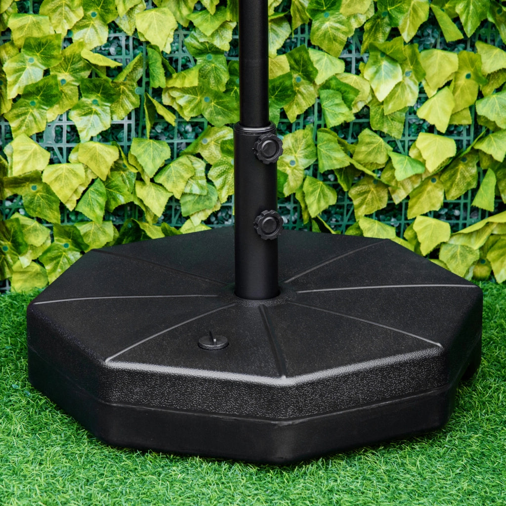 Base per Ombrellone Riempibile Acqua/Sabbia ¨C Xylo ¨C Ottagonale 38-48mm ?60x36cm Nero