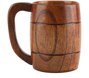 Tazza da Birra in Legno Grande Capacità 550 ml - Tazza Retro in Legno - Pulitore da Birra in Legno - Manico - Tè/Natale Acqua - Progetto Classico