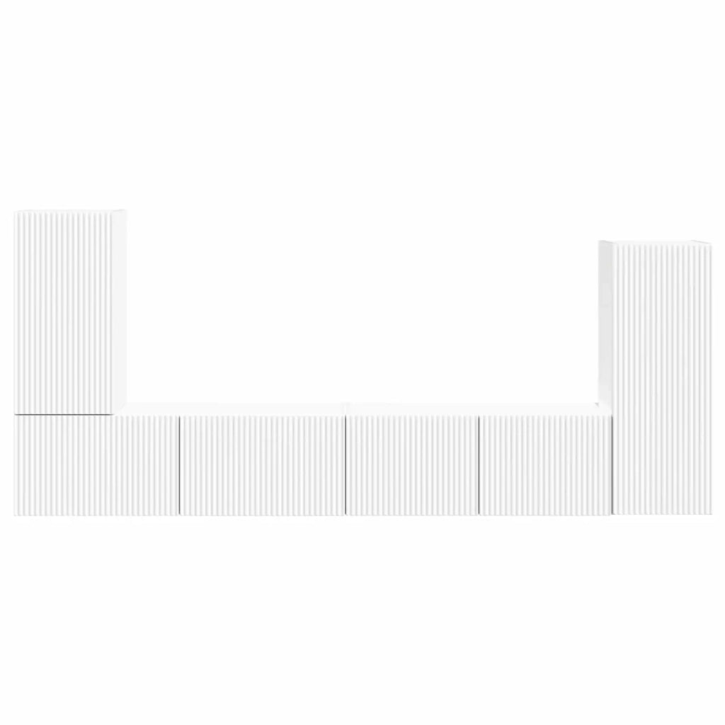 Set mobile TV 4 pcs Bianco Legno multistrato 3409114