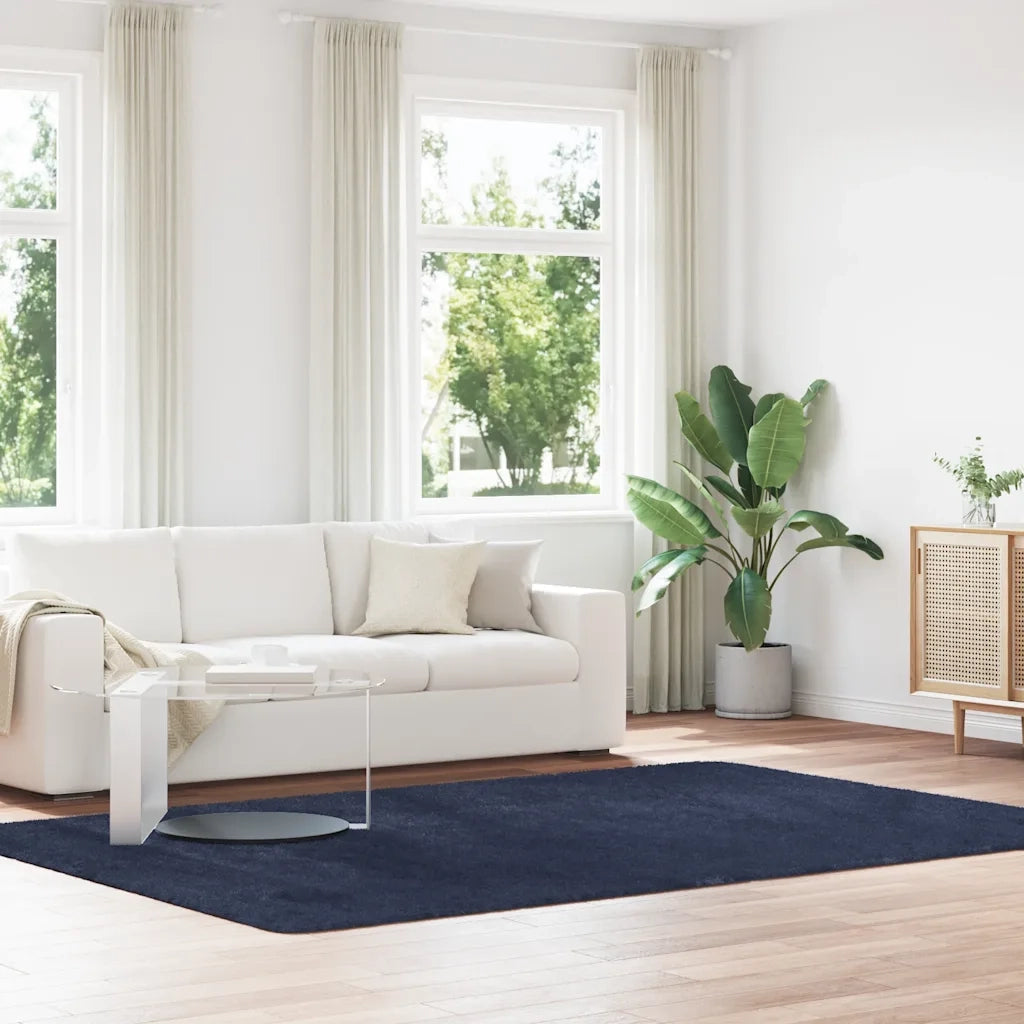 Tappeto del soggiorno | Tappeto Shaggy a Pelo Lungo NAVARRA Blu Marino 200x290 cm