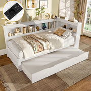 Divano letto 90x200cm?- Xylo - gigogne USB bianco
