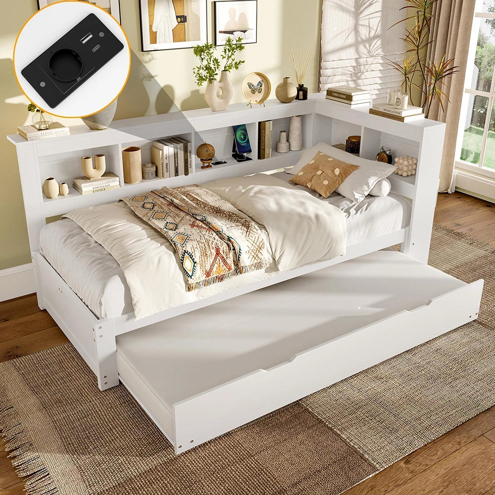 Divano letto 90x200cm?- Xylo - gigogne USB bianco