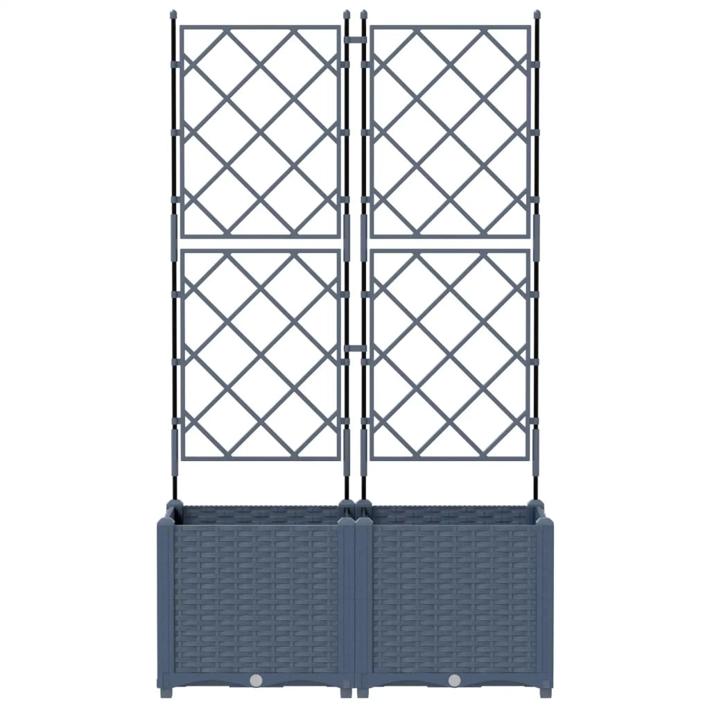 Vaso da giardino 2 pcs Grigio 80 x 40 x 143 cm Plastica 42002861