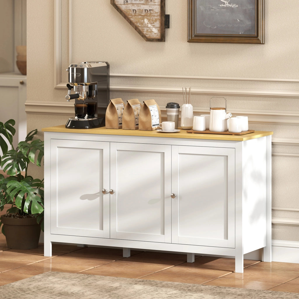 Armadio con 2 Ante e Ripiani Regolabili ¨C Minimal ¨C Bianco e Legno 120x40x70