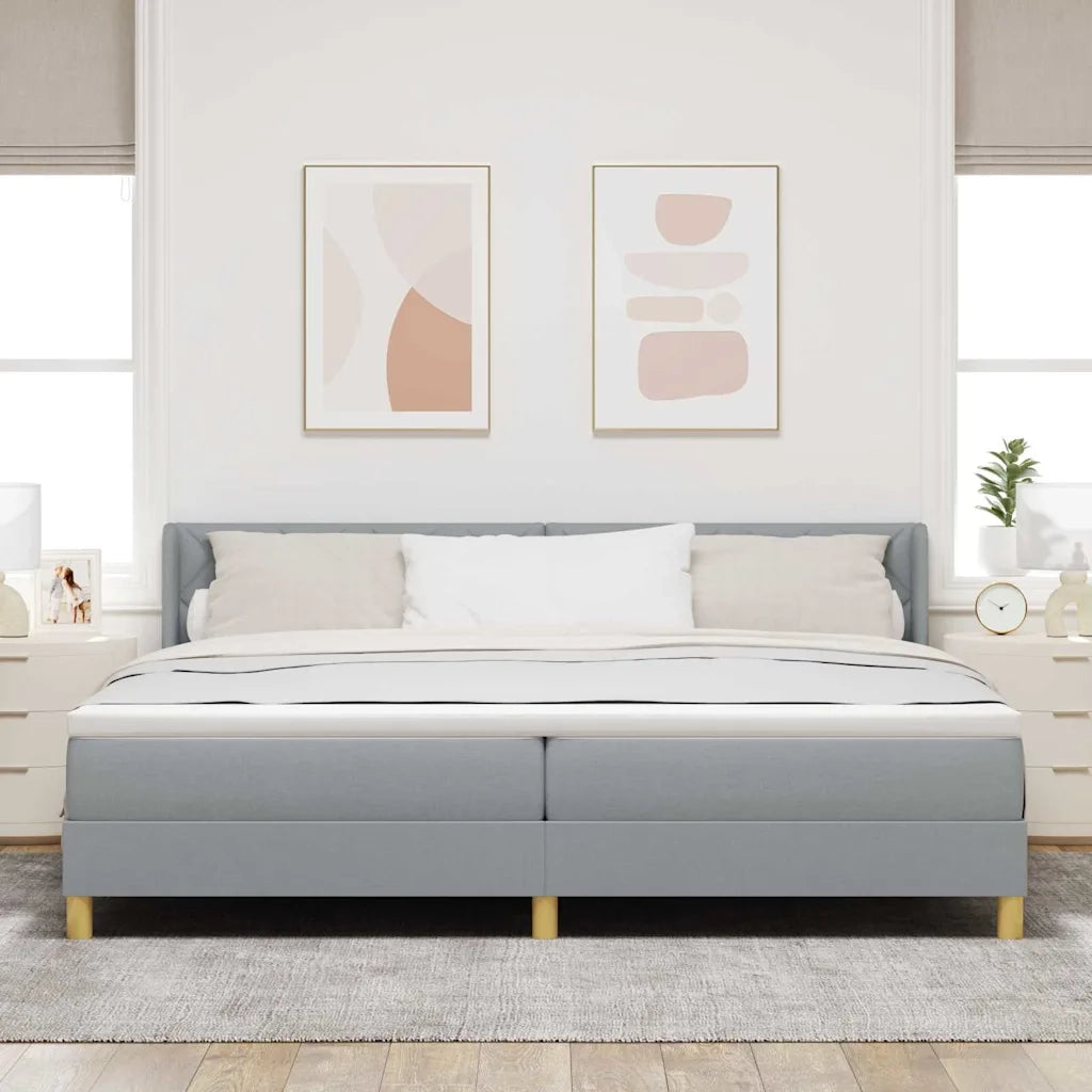 Letto a molle con materasso Grigio chiaro 200 x 200 cm Tessuto 3341377