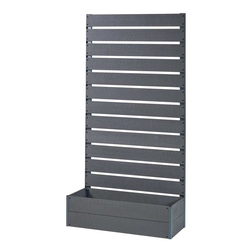 Fioriera con Spalliera Heerde in WPC 180 x 90 x 38 cm Grigio [en.casa]