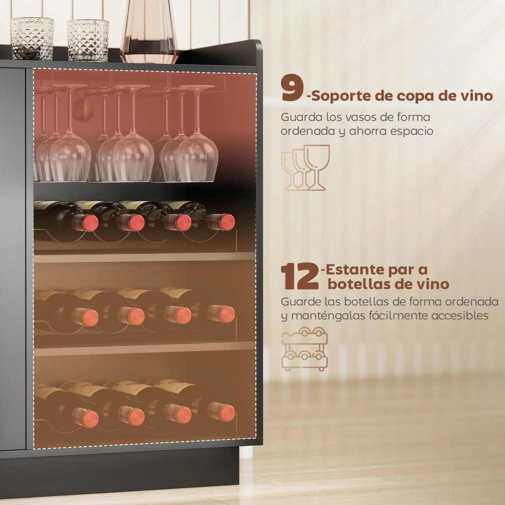 Tavolo da bar con luci LED ¨C Minimal ¨C Nero