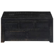 Tavolino da Salotto Nero 65x65x30 cm in Legno Massello di Mango 247986