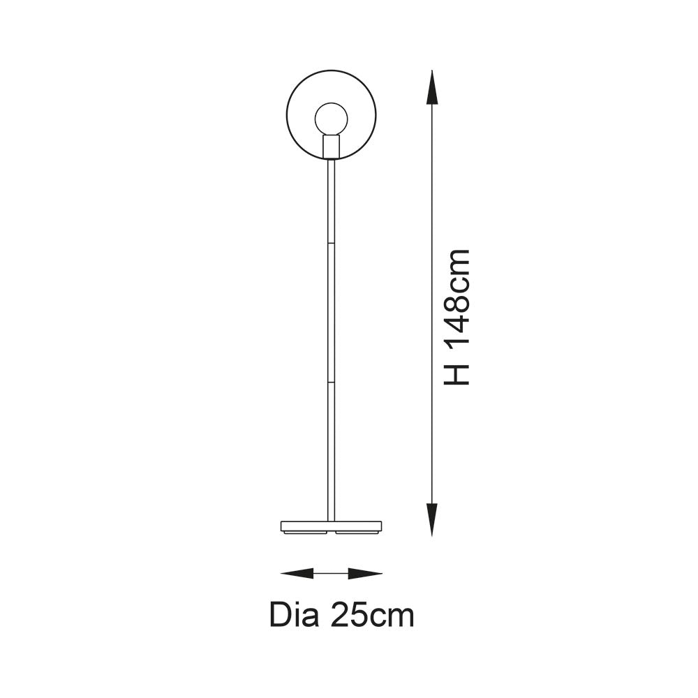 Lampada da terra industriale ottone HOOP Endon E27
