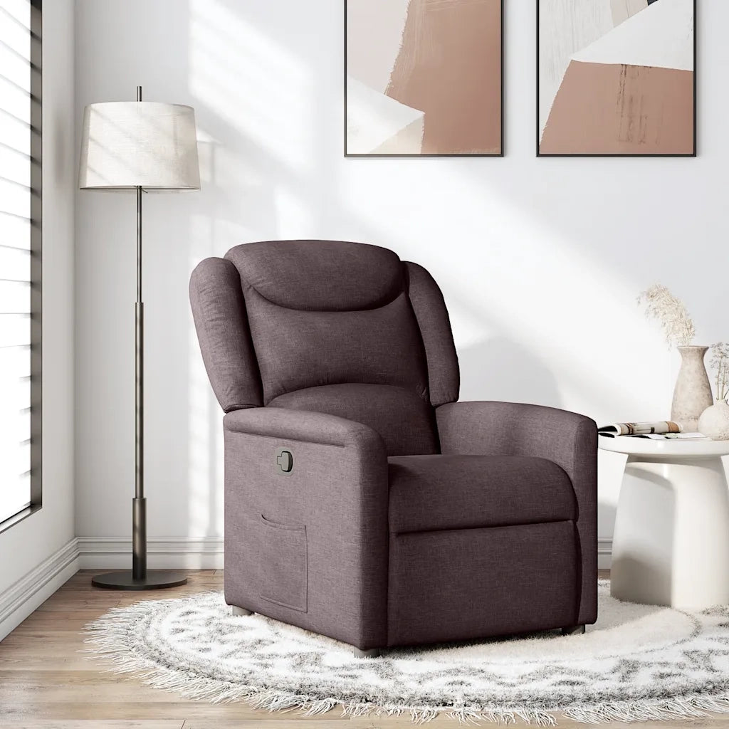 Poltrona Reclinabile Marrone Scuro in Tessuto 4015601