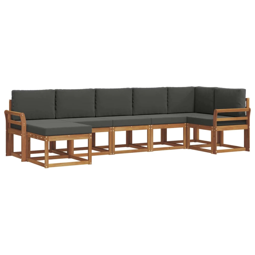 Set di divani da esterno con cuscino 7 pcs Naturale e Antracite 3366710