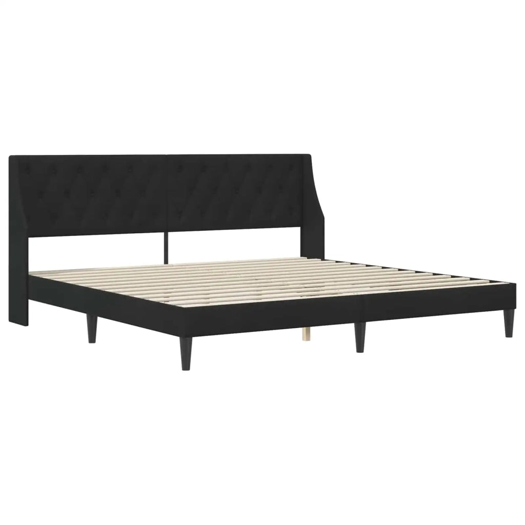 Struttura del letto con testiera-Giroletto Nero 200 x 200 cm Velluto 164337