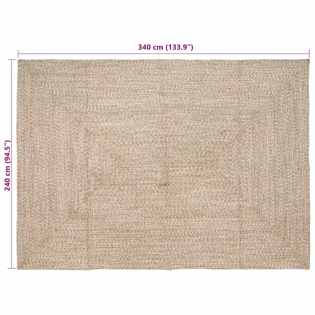 Tappeti per area | Tappeti a zone Naturale e Bianco 240 x 340 cm Juta