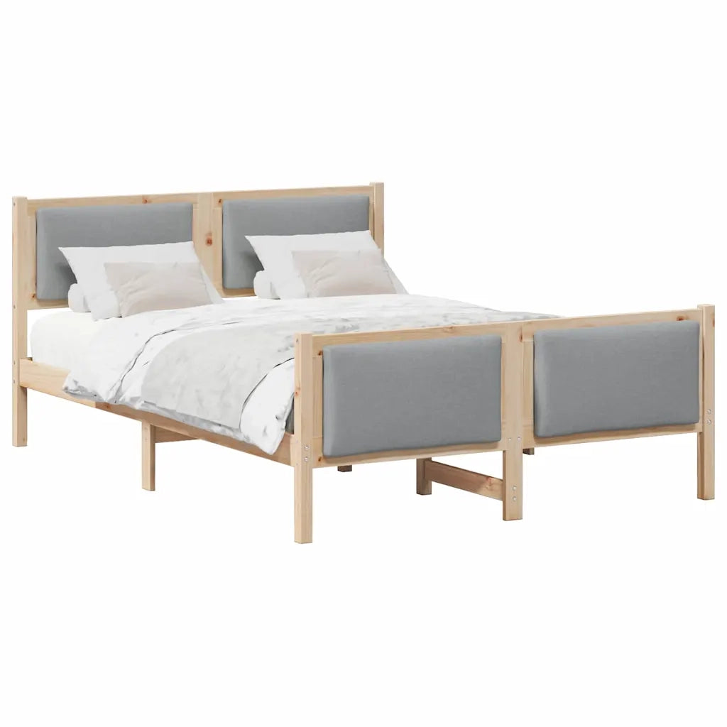 Struttura del letto-Giroletto Grigio chiaro 135 x 190 cm Tessuto 317582