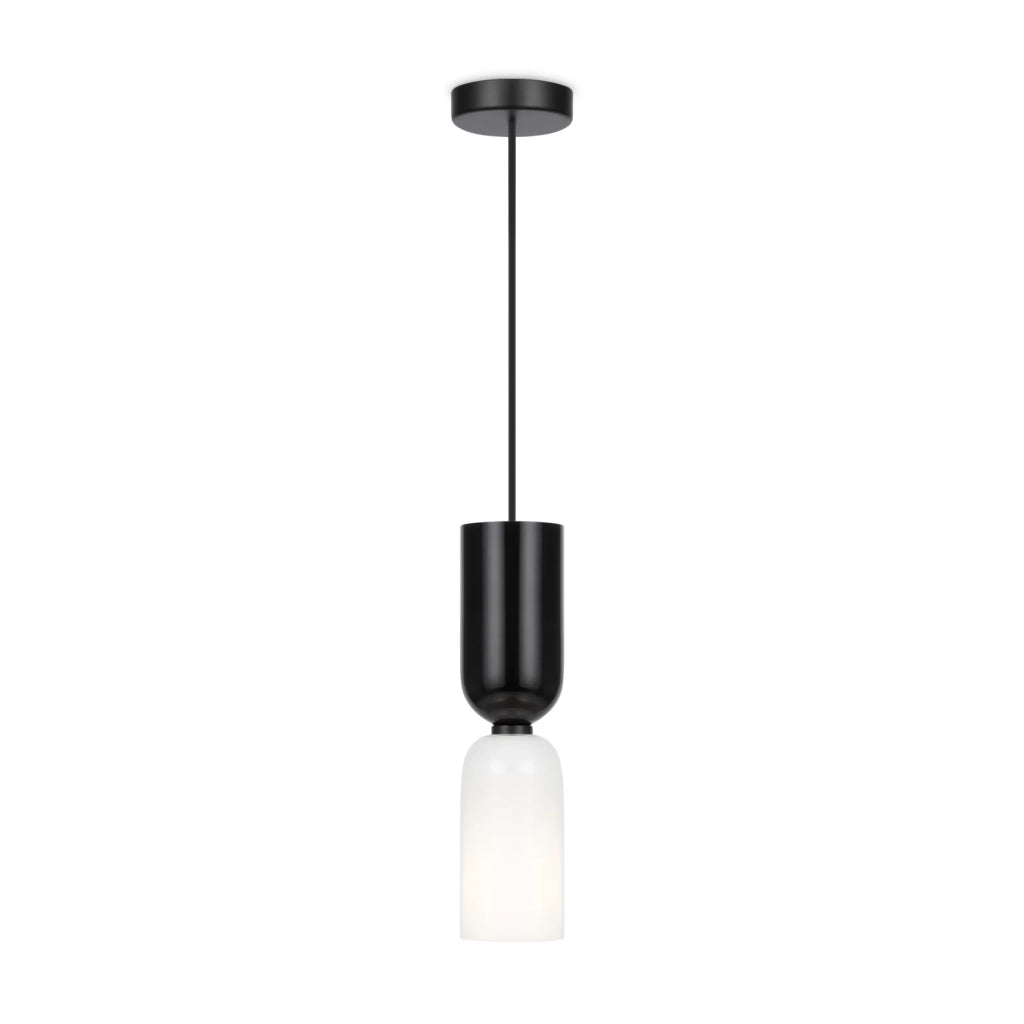 Maytoni Lampadario Sospensione Moderna Memory 1 Luce E14 Nero Metallo Vetro