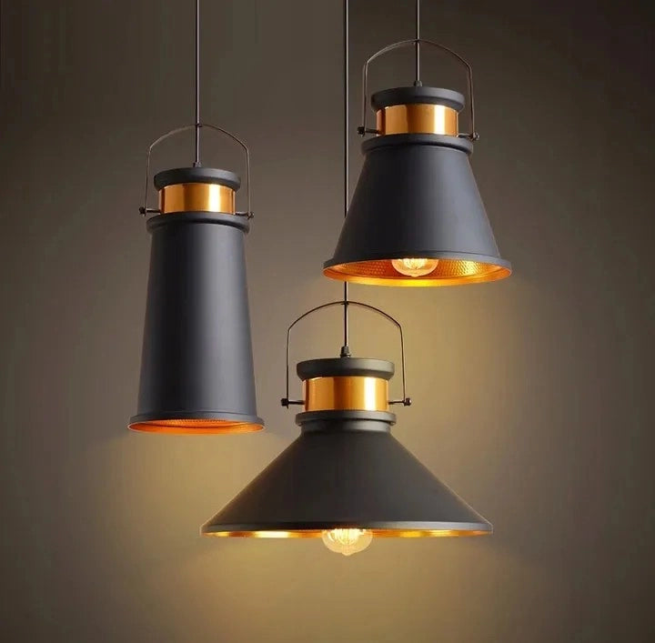 Lampada Da Soffitto Asti Abc Nero/oro