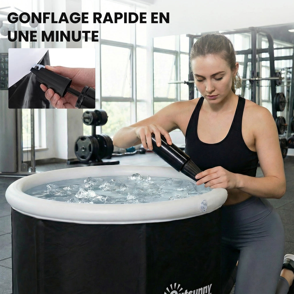 Vasca da Bagno Pieghevole Gonfiabile 280 L ¨C Minimal ¨C Nero 78x78x71