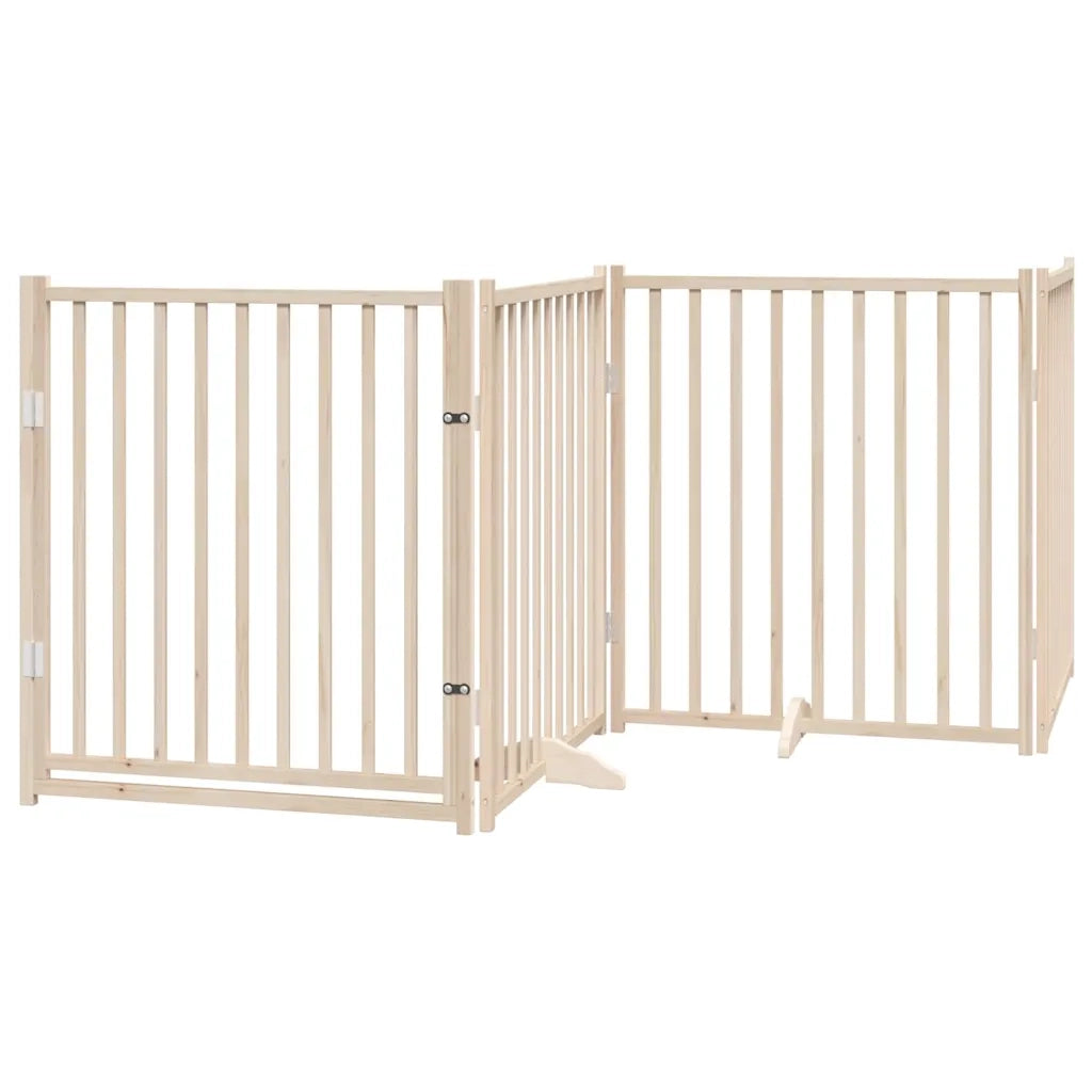 vidaXL Cancello Cani Porta Pieghevole 4 Pannelli 320 cm Massello Abete