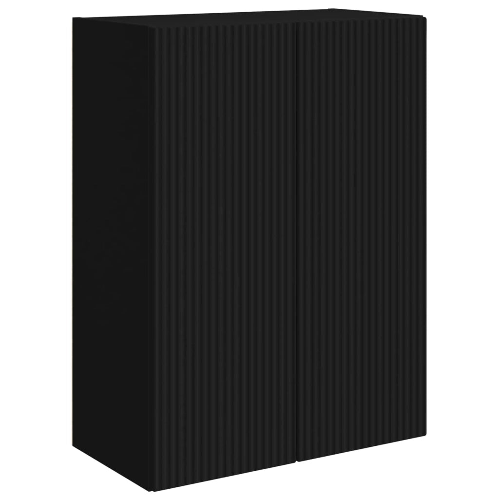 Set di Mobiletto da TV a Parete Montaggio a parete 6 pcs Nero