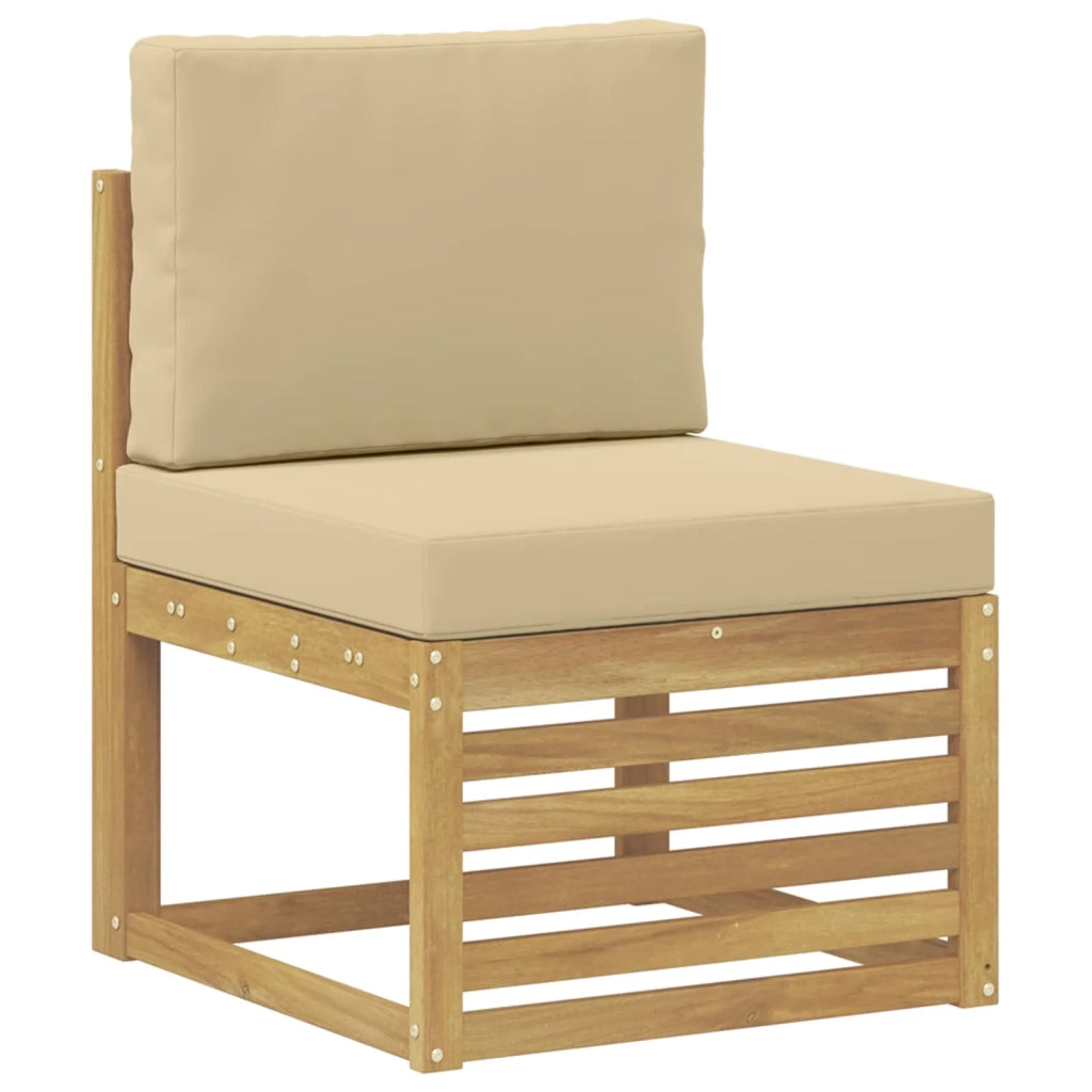 Set di divani da esterno 7 pcs Bianco e Beige Poliestere 3392158