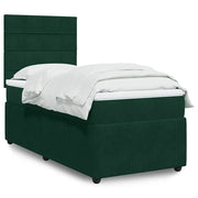 Giroletto a Molle con Materasso Verde Scuro 90x200 cm Velluto 3294541
