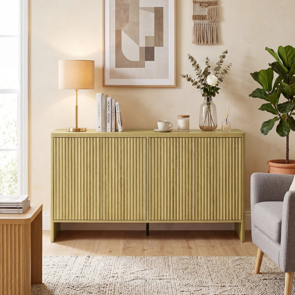 Credenza con 4 ante ¨C Minimal ¨C quercia 147x40x77