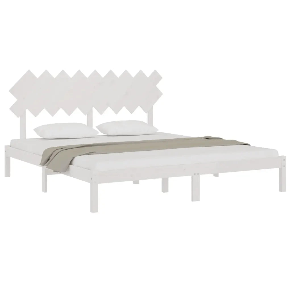 Giroletto-Struttura Letto Bianco 180x200 cm Super King in Legno Massello 625884