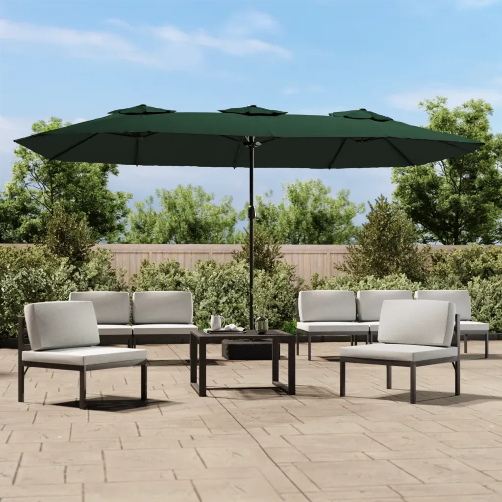 Ombrellone a Doppia Testa Verde 449x265 cm 362946