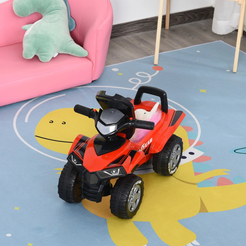 Quad Cavalcabile per Bambini 18-36 Mesi ¨C Xylo ¨C Rosso con Luci e Clacson 60x31x42 cm