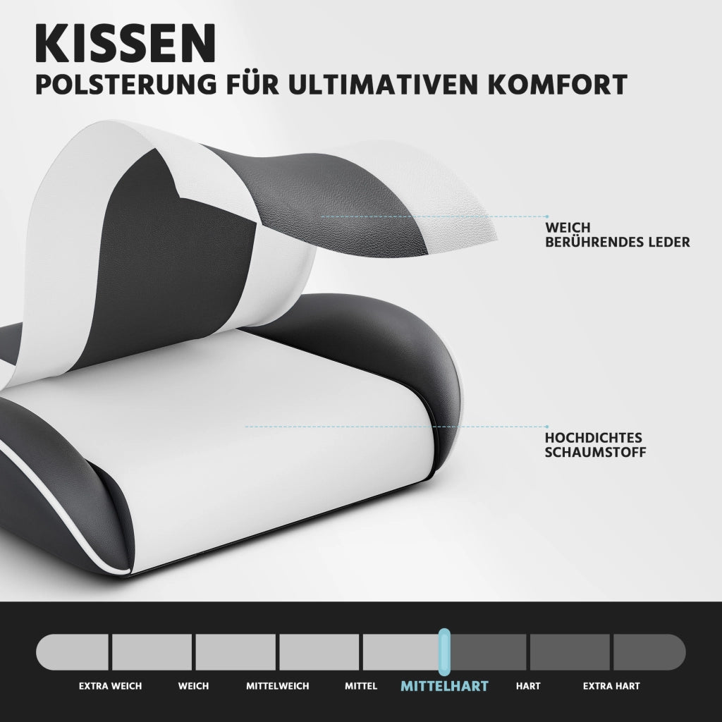SEDIA GAMING Ergonomica in PVC Nero e Bianco