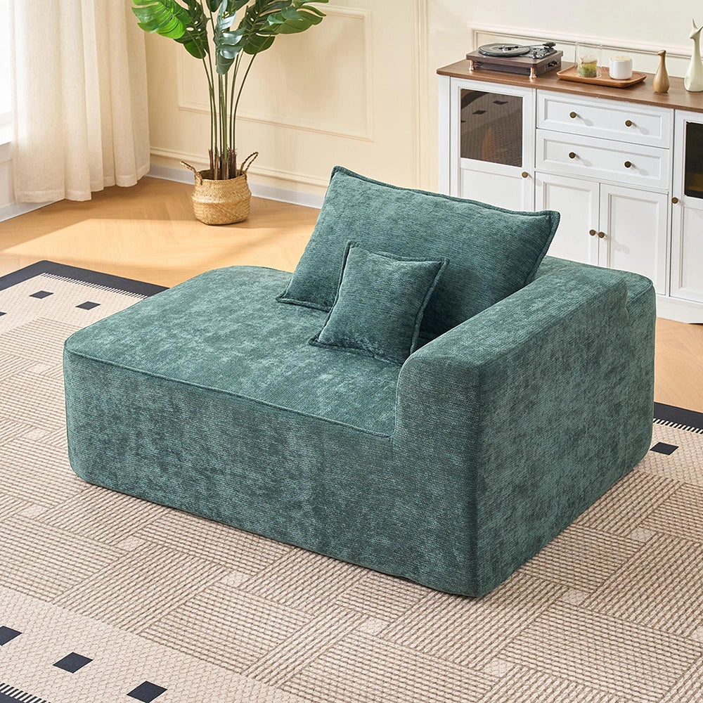 Chaise longue confortable - Xylo - Cuscini e tasche laterali, verde