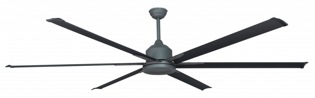 Vam Ventilatore da soffitto industriale a risparmio energetico BIG Wi-Fi Grafite 245 cm con 6 pale in alluminio con telecomando 5 velocità