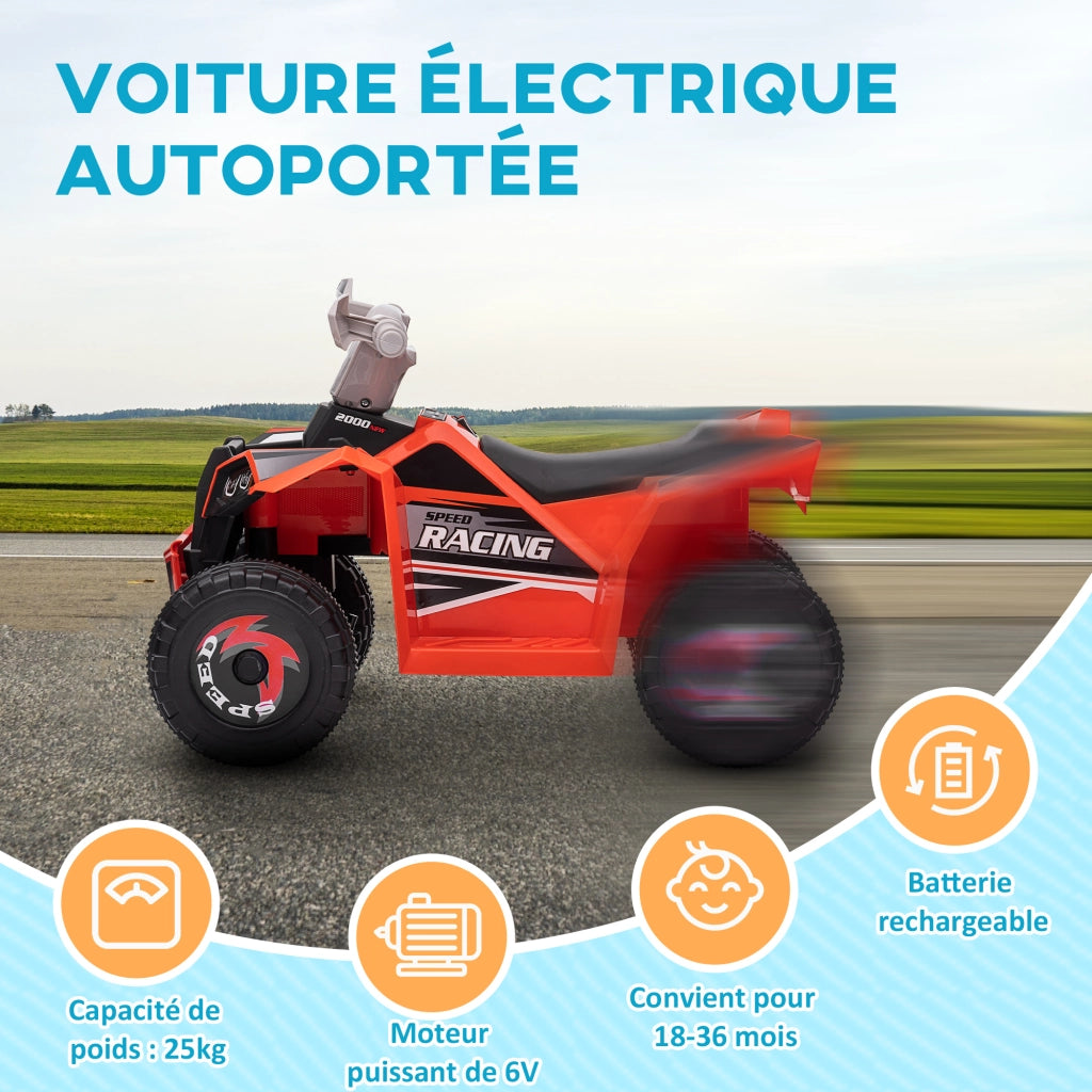 Quad elettrico per bambini ¨C zephmum ¨C 70x41.5x48.5 cm Rosso