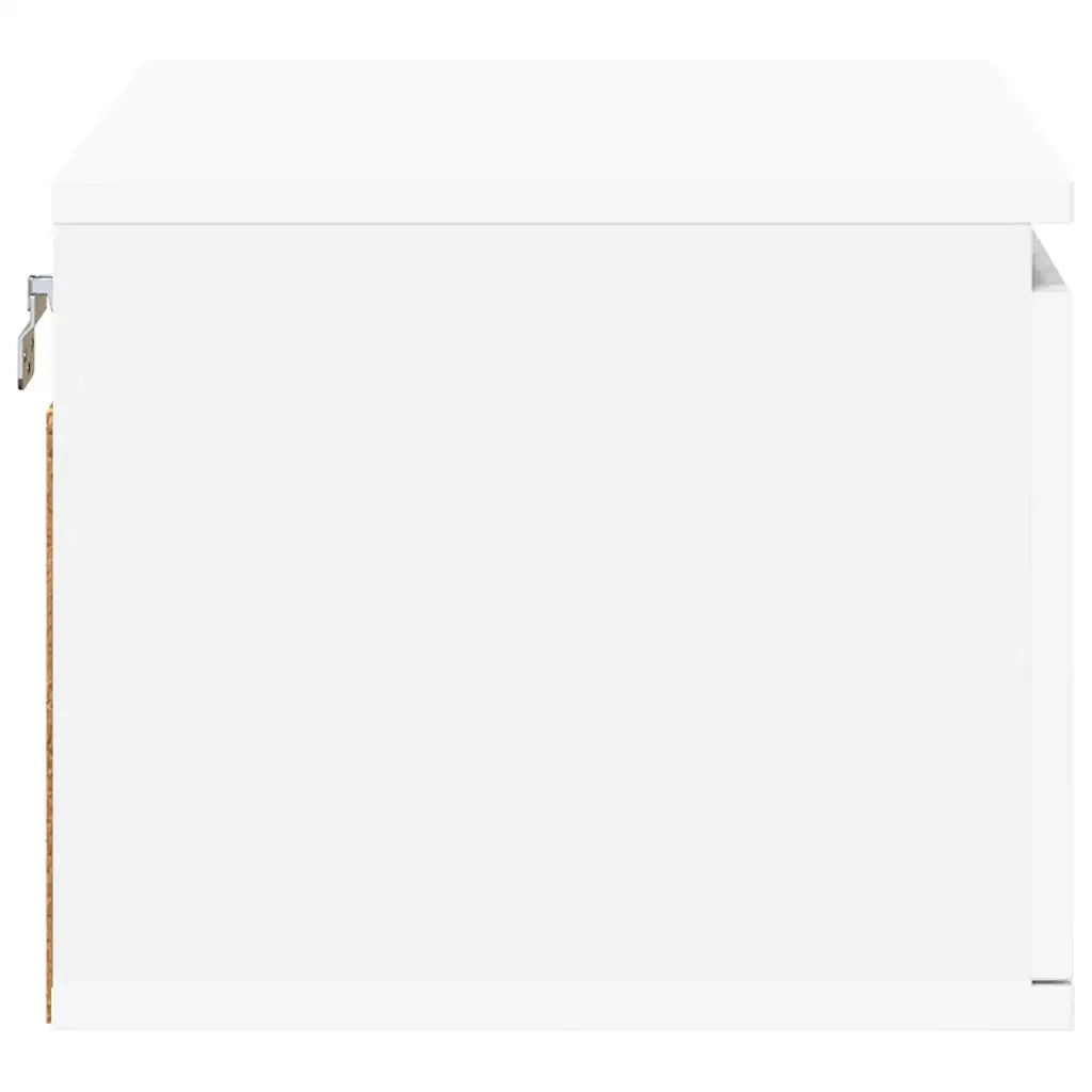 Comodini a Parete con Luci LED 2 pz Bianchi 836827