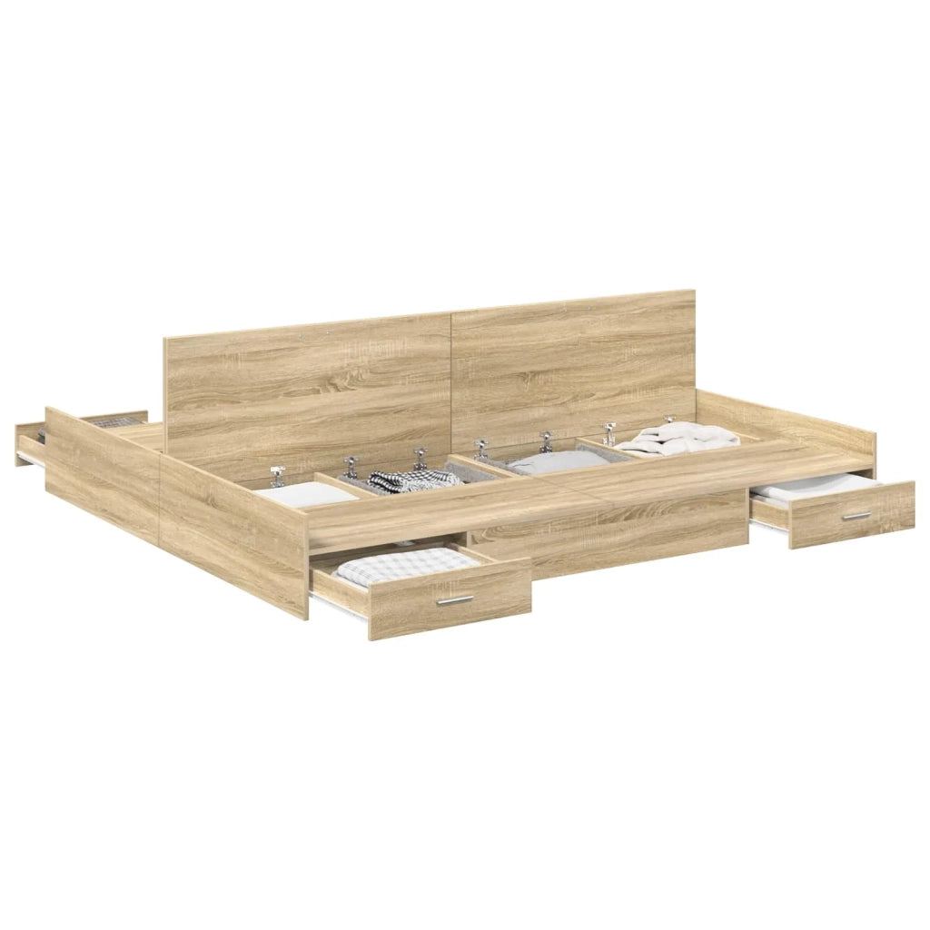 Struttura letto con contenitore Rovere Sonoma 180 x 200 cm 3335271