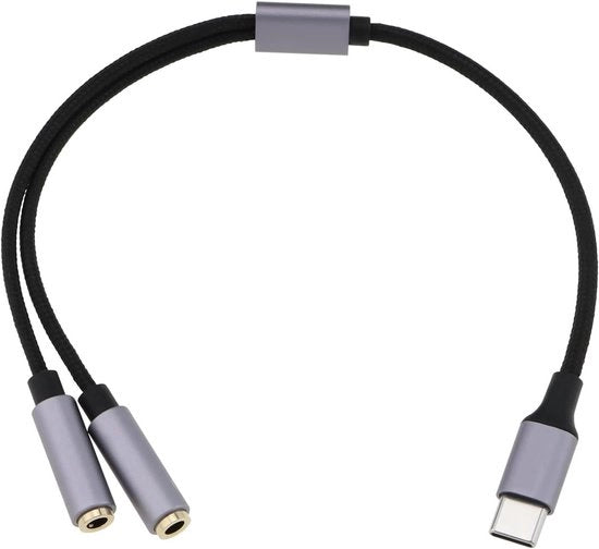 Adattatore USB C a Dual 3.5mm per Altoparlanti e Microfono per Telefoni e Computer