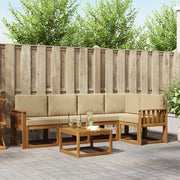Set di divani da esterno con cuscino 6 pcs Naturale e Beige 3366426