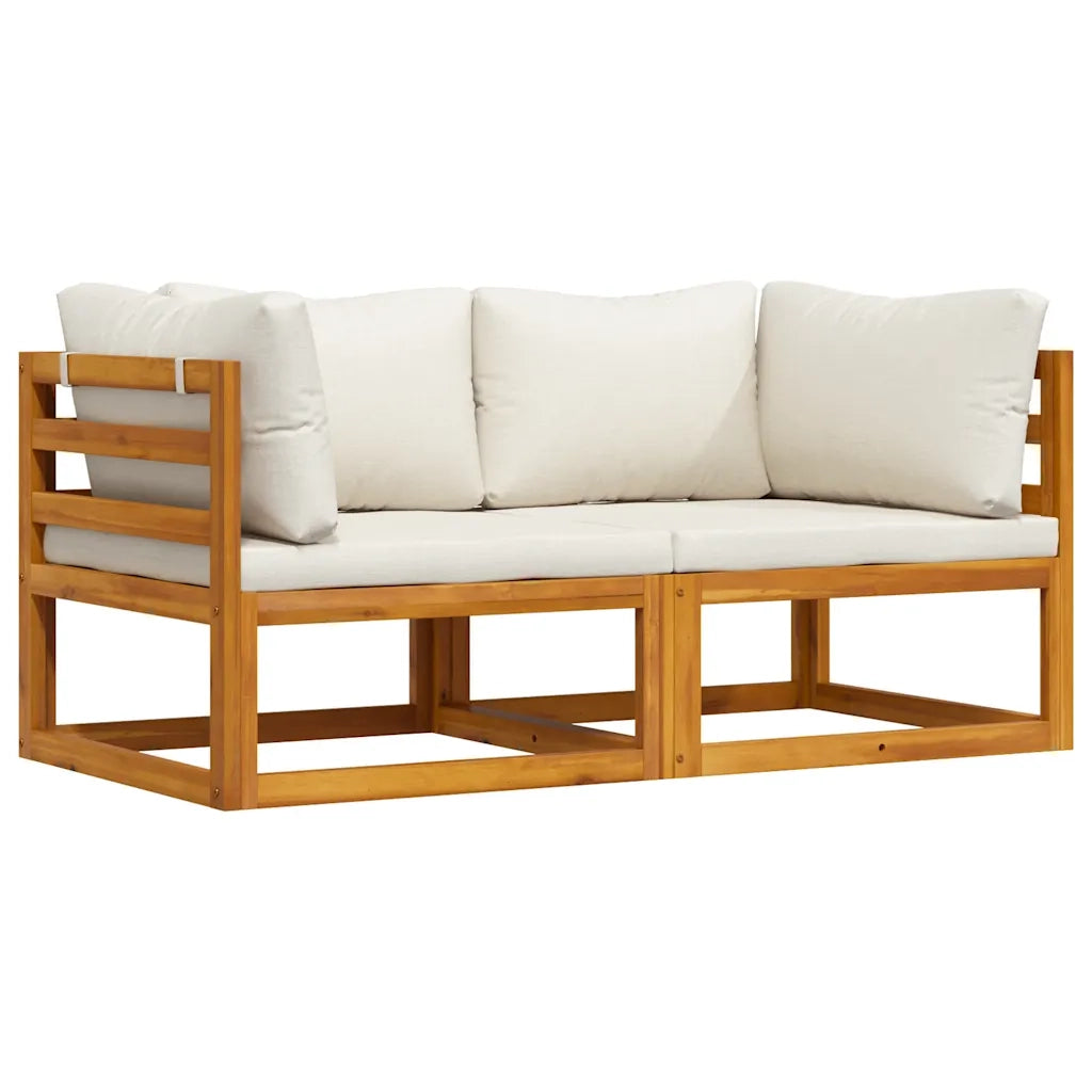 Divani Modulari Angolari 2 pz con Cuscino Bianco Crema 311853