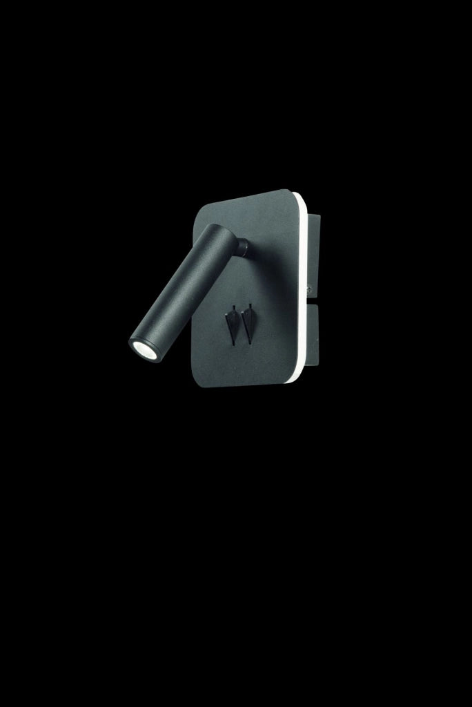 APPLIQUE SELLA QUADRATO NERO LED 3000K 730LM 9W ORIENTABILE