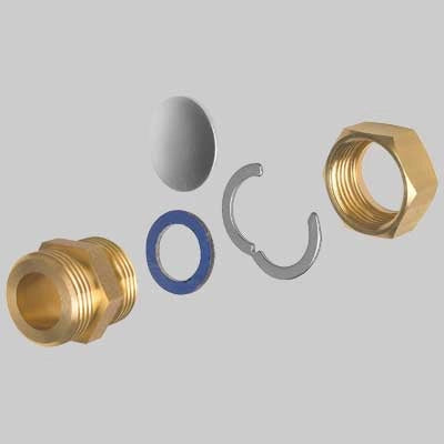 RACCORDO SOLARE MASCHIO AUTOCARTELLANTE GEMINI  Dn 16 x M 3/4     MADE IN ITALY