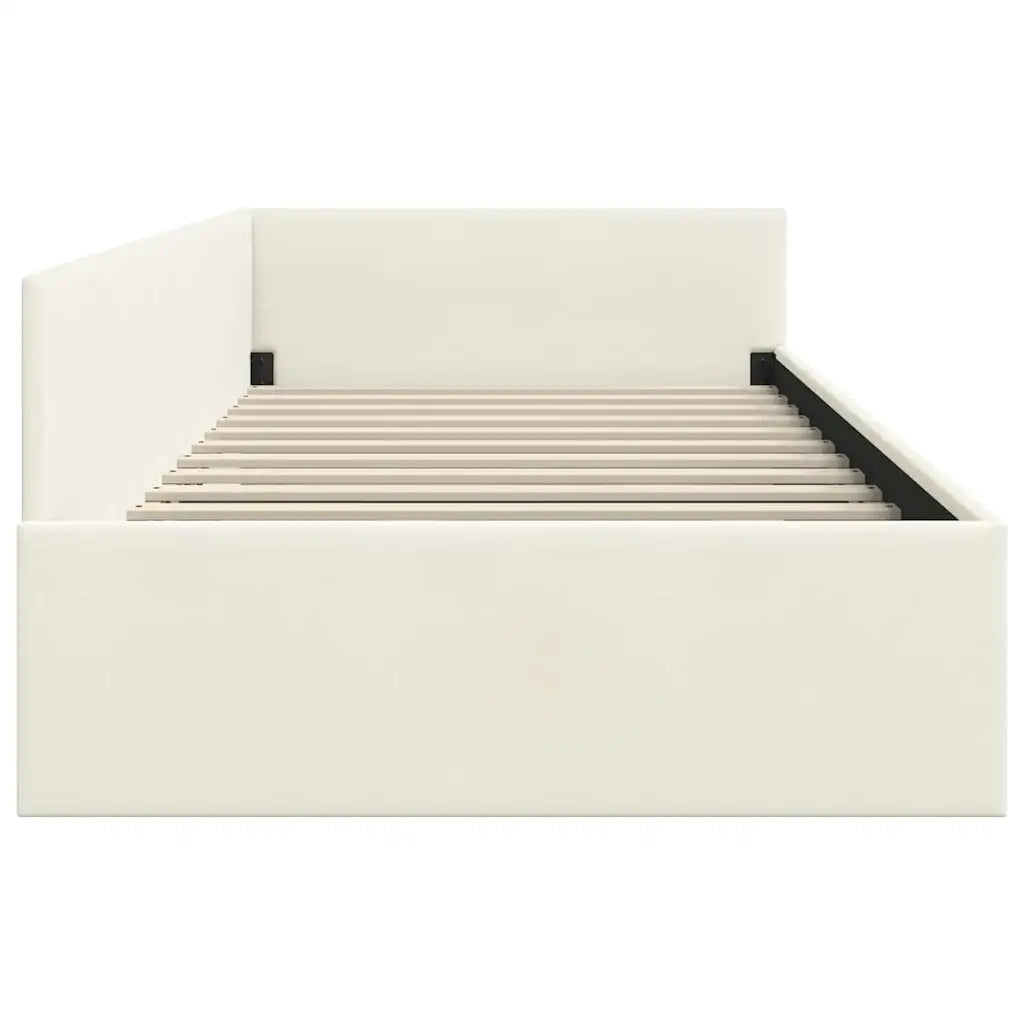 Cornice del letto ad angolo Crema 100 cm x 200 cm Velluto 42016098