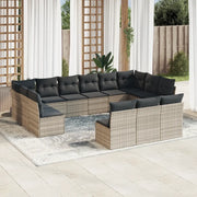 Set Divani Giardino 13 pz con Cuscini Grigio Chiaro Polyrattan 3250231