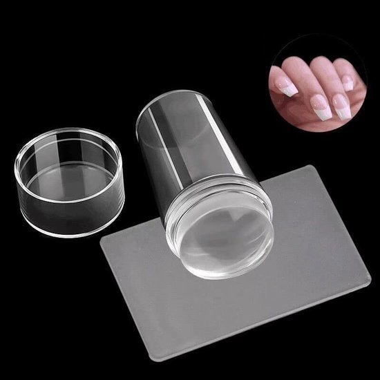Stamper per Nail Art in Silicone - Transparente - DIY per Disegni a Nastro - Stampa per Progetti di Nail Art - Testa di Stampa morbida - Facile da Usare - Stampa per Nastri per Nail Art