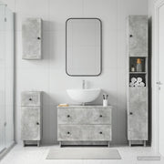 Set di Mobili da Bagno da 4 Pezzi EDE Grigio Cemento 3417903